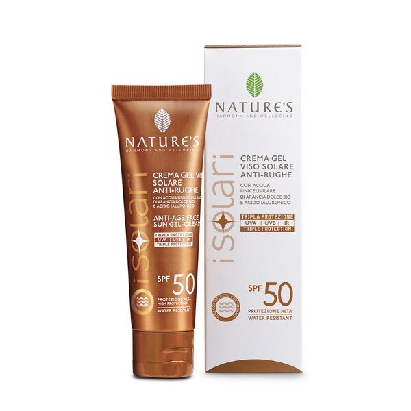 Crema Gel Viso Solare Antirughe Spf 50 - Nature's