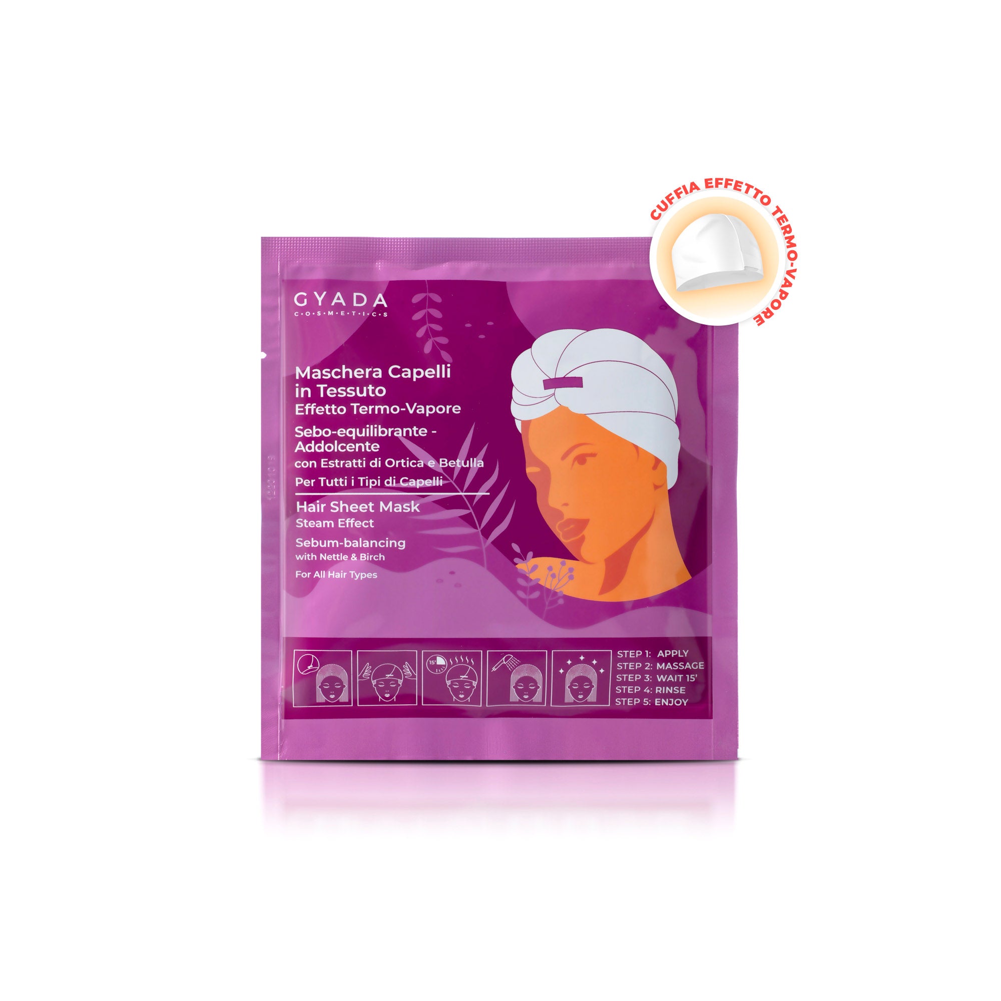 Maschera Capelli in Tessuto n.2 Sebo Equilibrante & Addolcente - Gyada Cosmetics