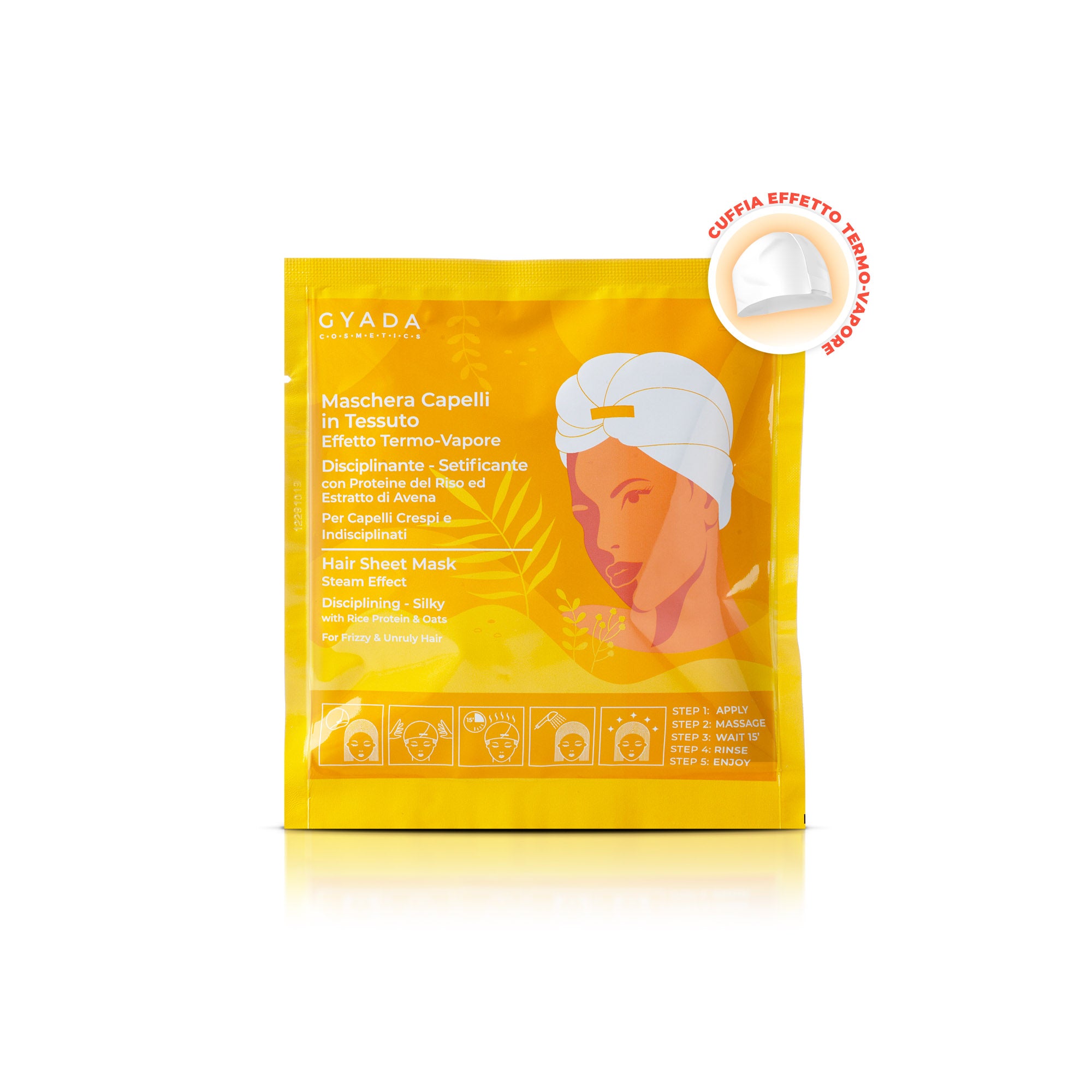 Maschera Capelli in Tessuto n.3 Disciplinante Setificante - Gyada Cosmetics