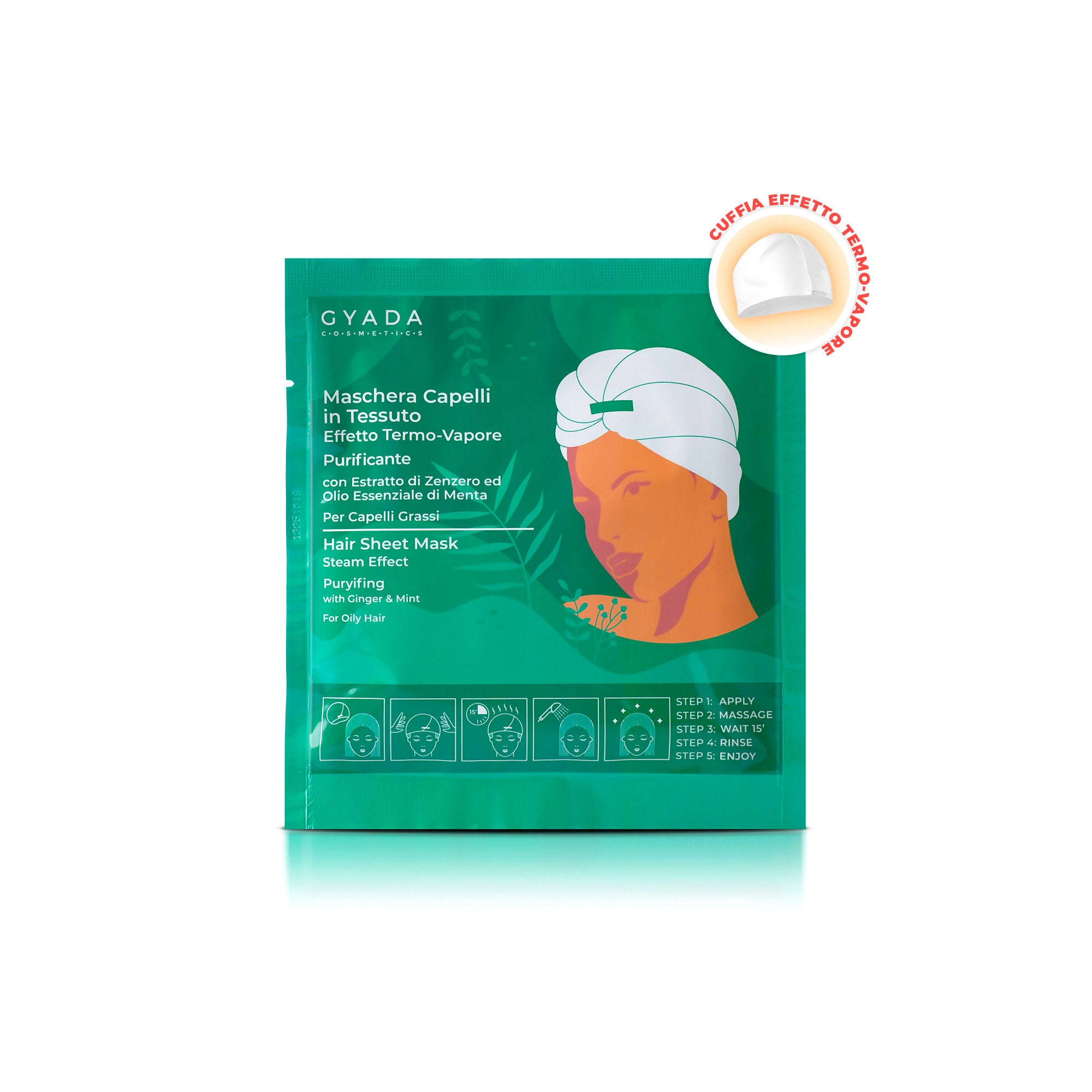 Maschera Capelli in Tessuto n.5 Purificante & Antiforfora - Gyada Cosmetics