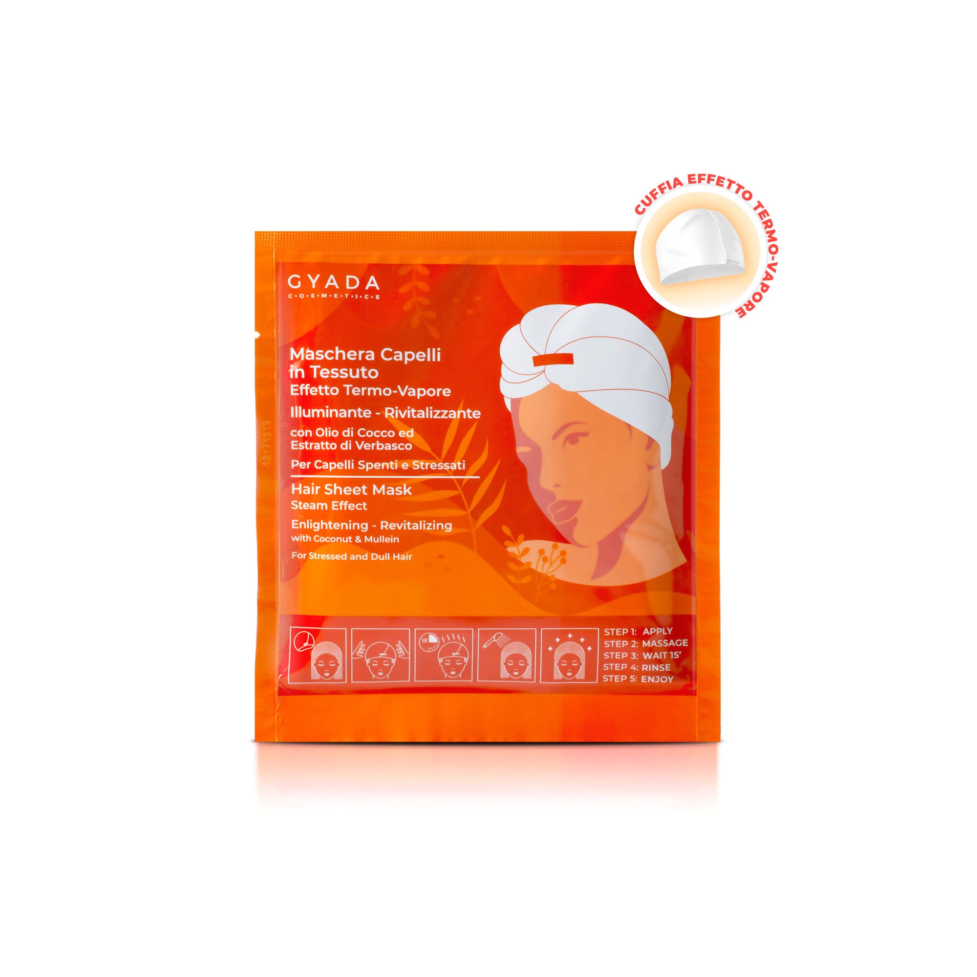 Maschera Capelli in Tessuto n.6 Illuminante & Rivitalizzante - Gyada Cosmetics