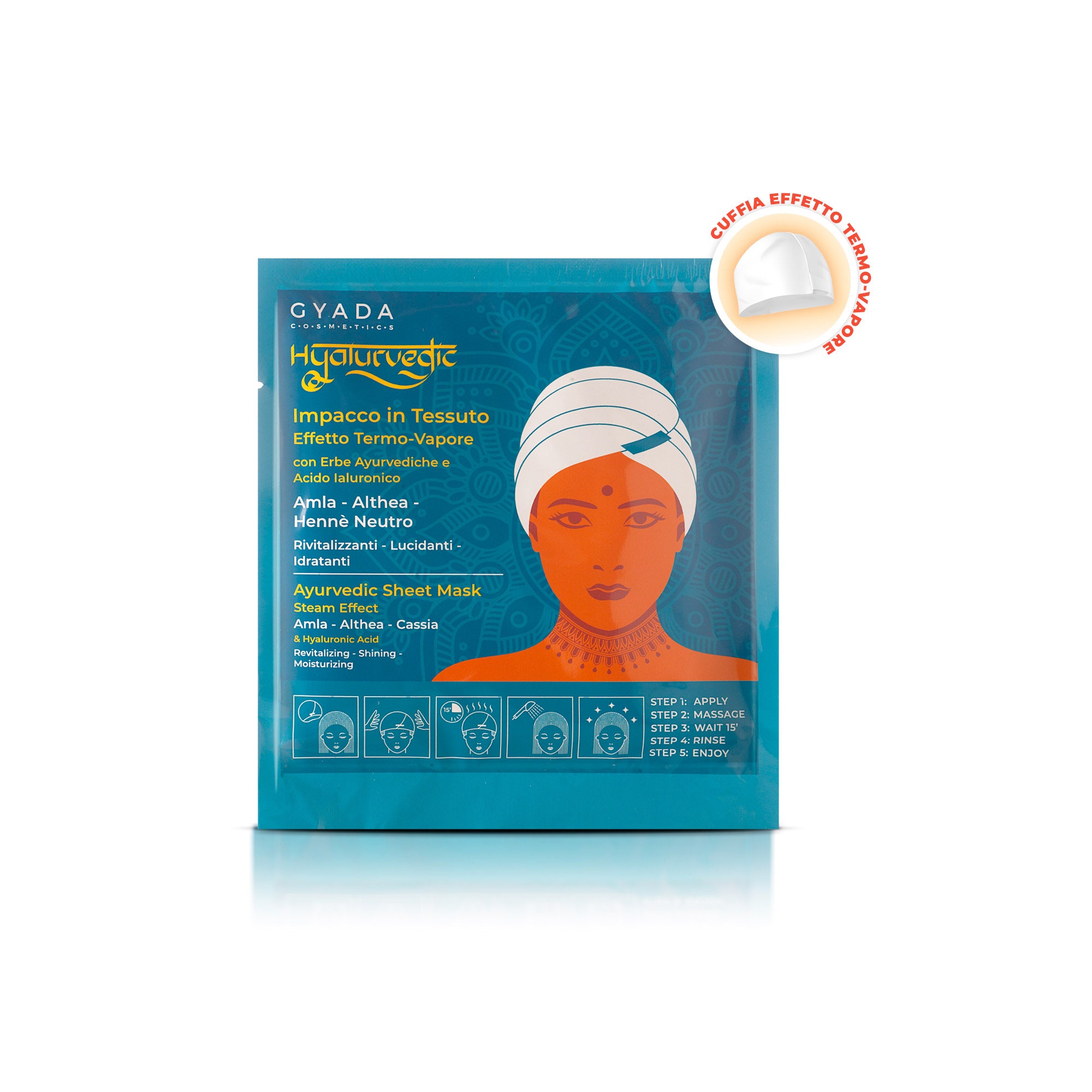 Hyalurvedic Impacco In Tessuto Rivitalizzante (Amla, Althea, Hennè Neutro) - Gyada Cosmetics